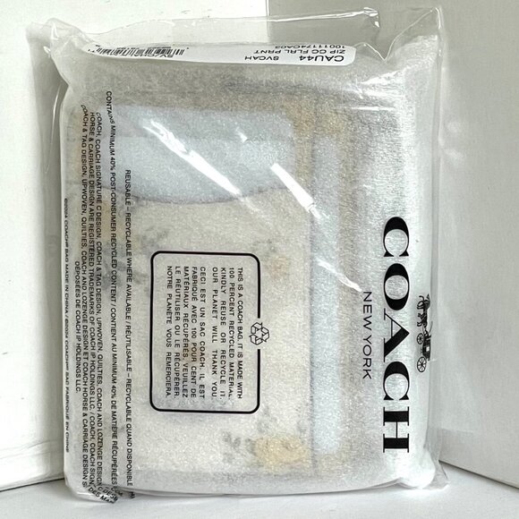 Coach Floral Zip Card Case CAU44 ID Wallet Yellow Leather Chain Strap ORGPKG - Picture 2 of 7